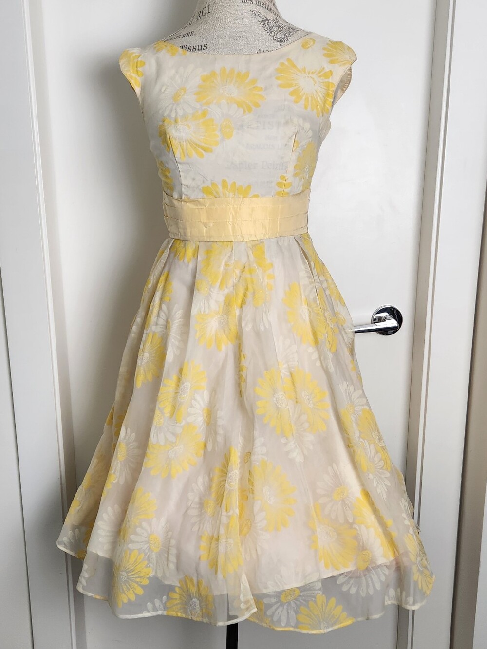 50s Floral Velvet Burnout Cocktail Dress